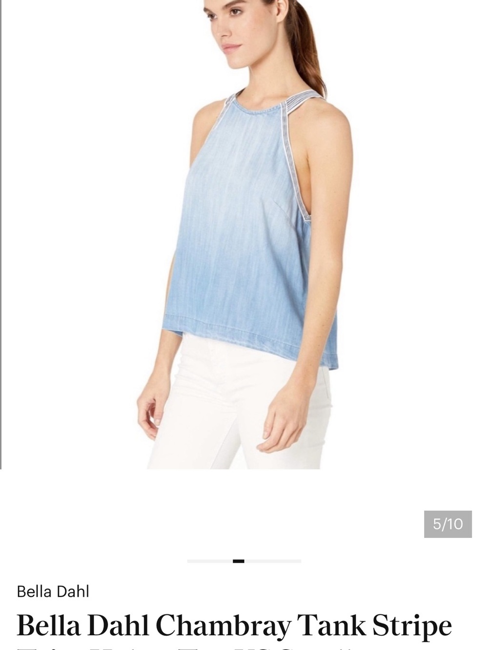 cloth & stone Denim Stripe Trim Tank - Picture 5 of 8